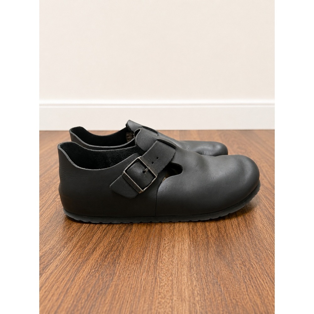 Birkenstock London Oiled Leather Black Clogs EU 42 W11-11.5 // M9-9.5 Narrow